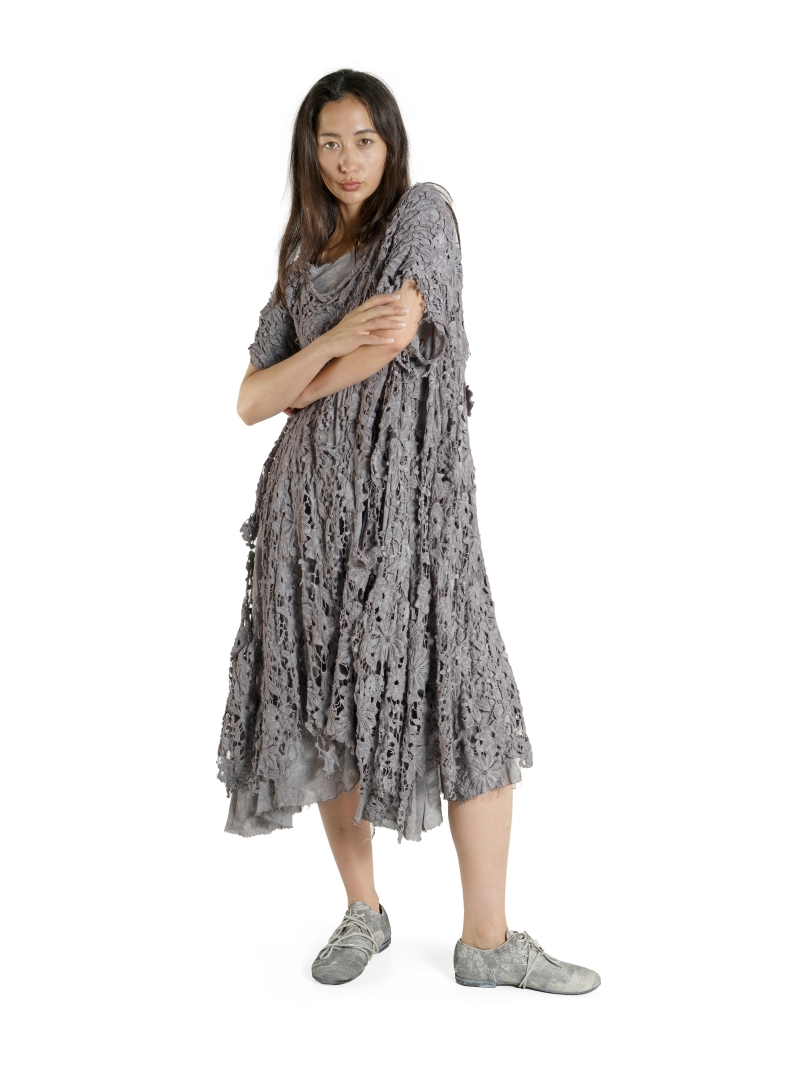 Rundholz DIP - Ausgestelltes Baumwollspitze Kleid - 1262090909