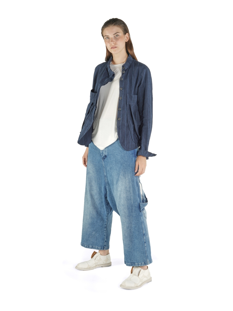 Rundholz - Weite Denim Hose mit Indigo Wash - 1261040113