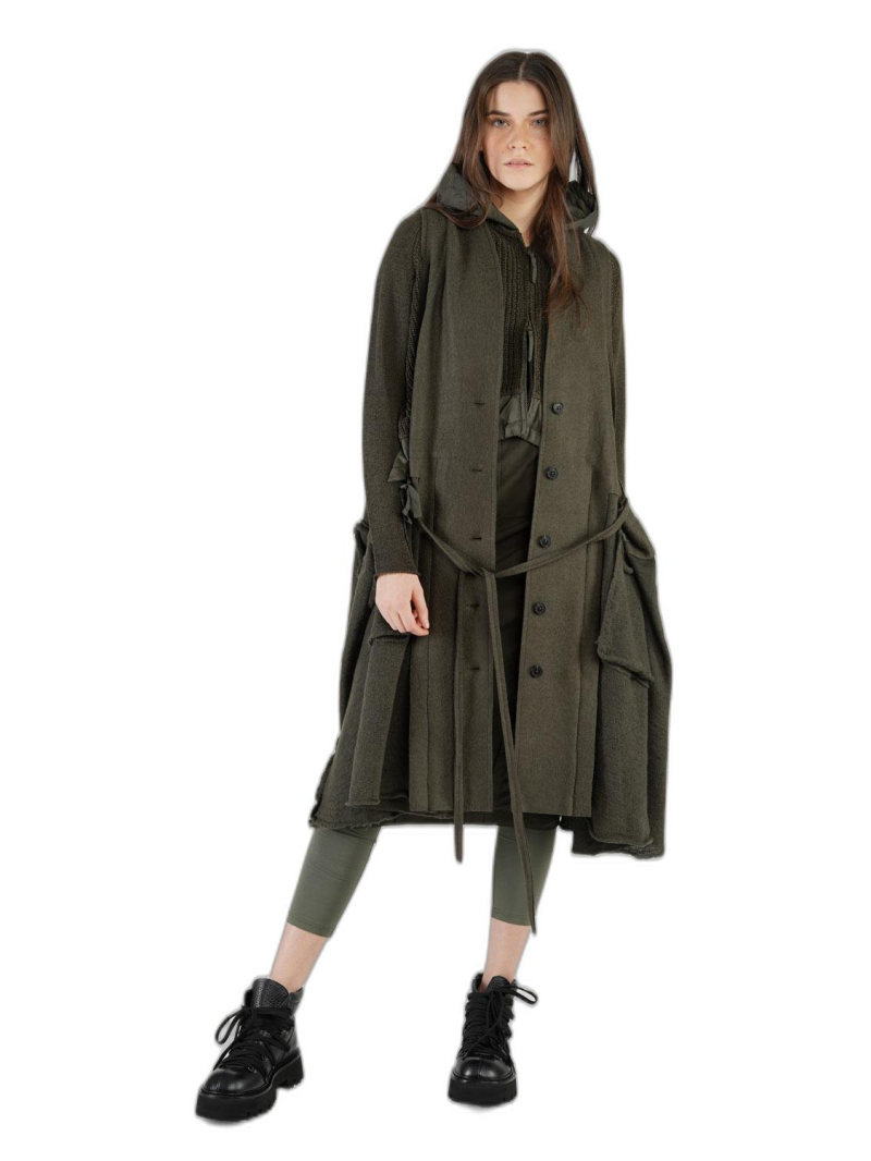 Rundholz Black Label - Bananenförmiges baumwoll-twillstretch-kleid mit platziertem druck - 2243390907