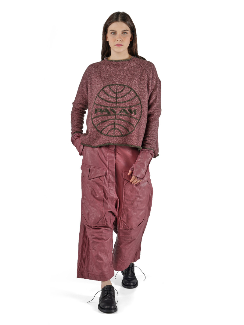 Rundholz DIP - Gerade weite Lammleder Hose - 2252480101