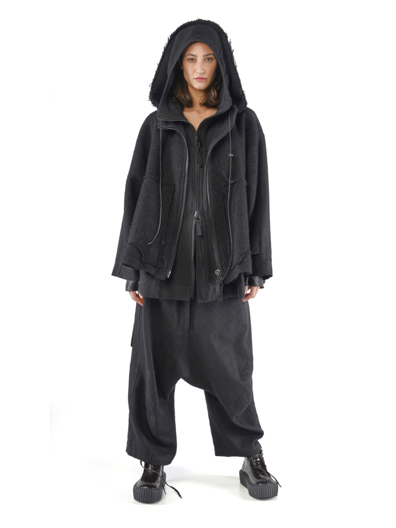 Rundholz - Gerade weite Leinenwoll Hose - 2251260106