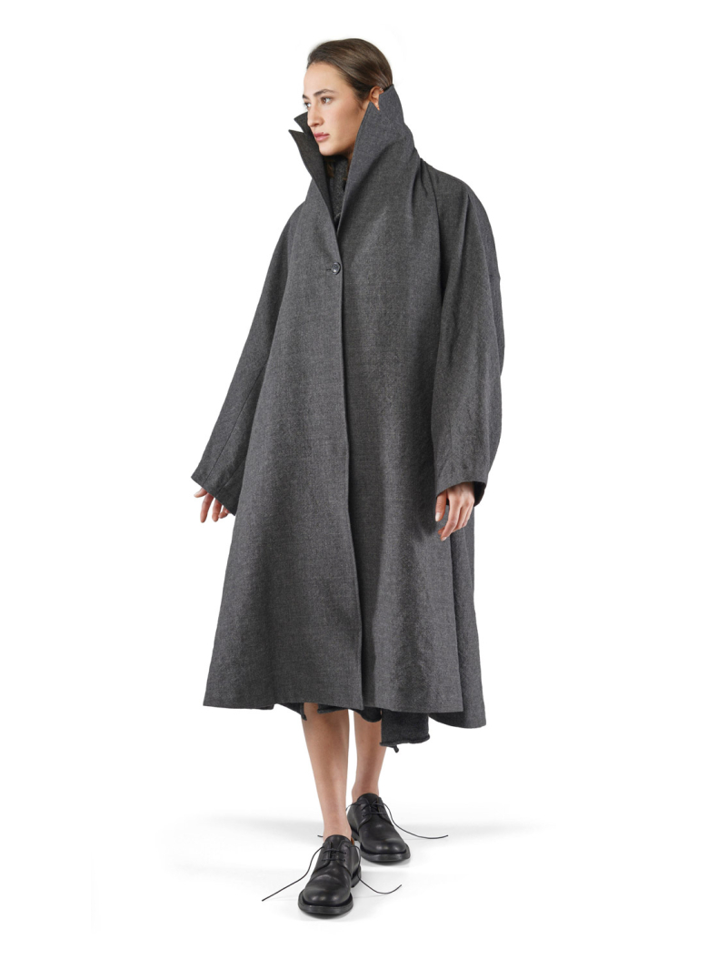 Rundholz - Oversizeer Leinenwoll Mantel - 2251191207