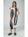 Rundholz Black Label - Schmales baumwolltwill stretch kleid mit streifendruck - 1253390905