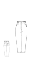 Rundholz - Schmale Leinen Hose - 1261020108