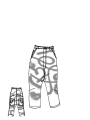 Rundholz - Baggy Denim Hose mit Graffiti Handpaint - 1261040124