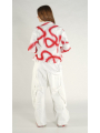 Rundholz - Schmale Denim Jacke mit Graffiti Handpaint - 1261041127