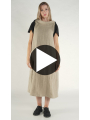Rundholz - Leinen Kleid mit Kreisförmigen Ärmeln - 1261110904