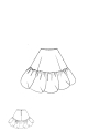 Rundholz DIP - Blumenförmiger Baumwoll voile Rock - 1262580306