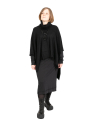 Rundholz DIP - Poncho with turtleneck and fringed edges Merino wool Black - 2242337712