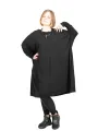 Rundholz Black Label - ShirtKleid mit Tüllabschlüssen am Hals Saum Oversize Black - 2243330903