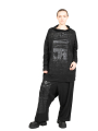 Rundholz DIP - Marlene trousers with tone-on-tone print Cotton Jersey Black Print - 2242300103