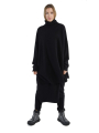 Rundholz DIP - Knitted tunic with turtleneck and fringed edges Merino wool Black - 2242330709
