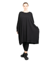 Rundholz Black Label - ShirtKleid mit Applikationen am Saum Cotton Jersey Oversize Black - 2243260903