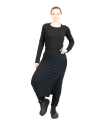 Rundholz - Merino knit pants with skirt Element Black - 2241447604