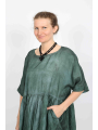 Rundholz DIP - Oversize Cupro Kleid mit Kräuselpartie und Ausgestellt Saum - 2252470904