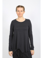 Rundholz Black Label - Asymmetrisches Longsleeve-T-Shirt aus Lyocell und Baumwolle - 2253260501