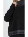 Rundholz Black Label - Hüftlanger Leinen Strick Pullover mit Wattiertem Nyloneinsatz - 2253710703
