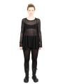 Rundholz Black Label - Tulle tunic with asymmetric hem Cotton Black - 2243340516