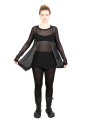 Rundholz Black Label - Tulle tunic with asymmetric hem Cotton Black - 2243340516