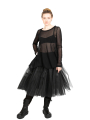 Rundholz Black Label - Tulle tunic with asymmetric hem Cotton Black - 2243340516