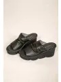 Lofina shoebox - Schwarze chunky plateau-sandalen - 9661