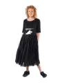 Rundholz Black Label - Ausgestelltes french terry kleid mit platziertem druck - 1253290907