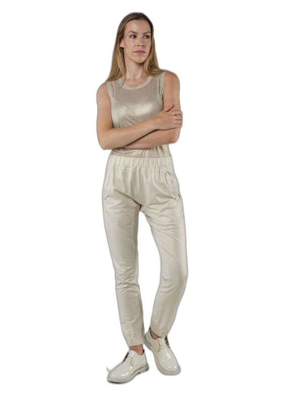 Rundholz - Schmale thin french terry hose mit glanz optik - 1251280104