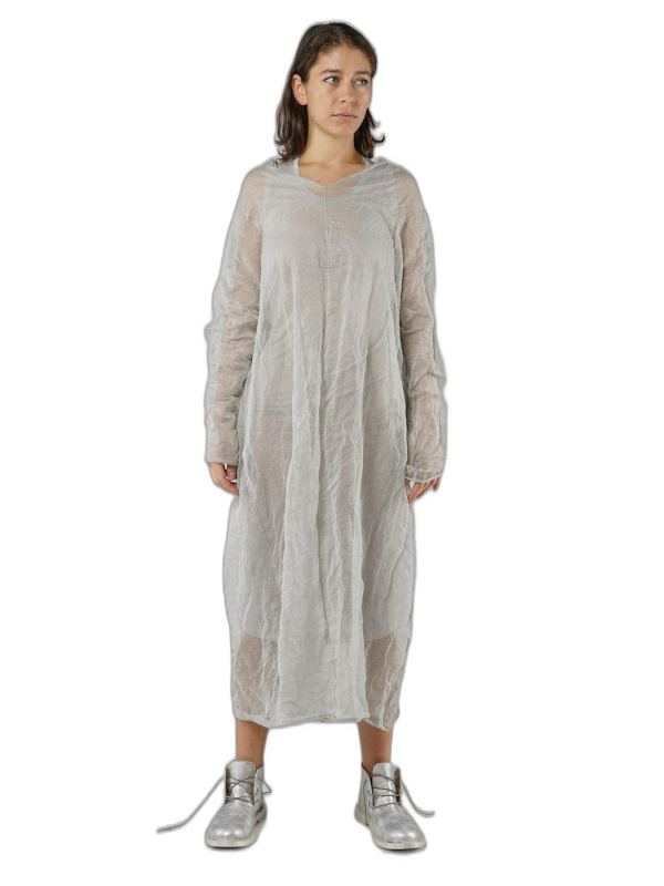Rundholz - Halbtransparentes wadenlanges baumwoll modal strickkleid - 1251457304