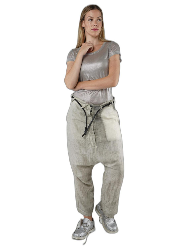 Rundholz - Handbemalte baggy leinen hose - 1251670104
