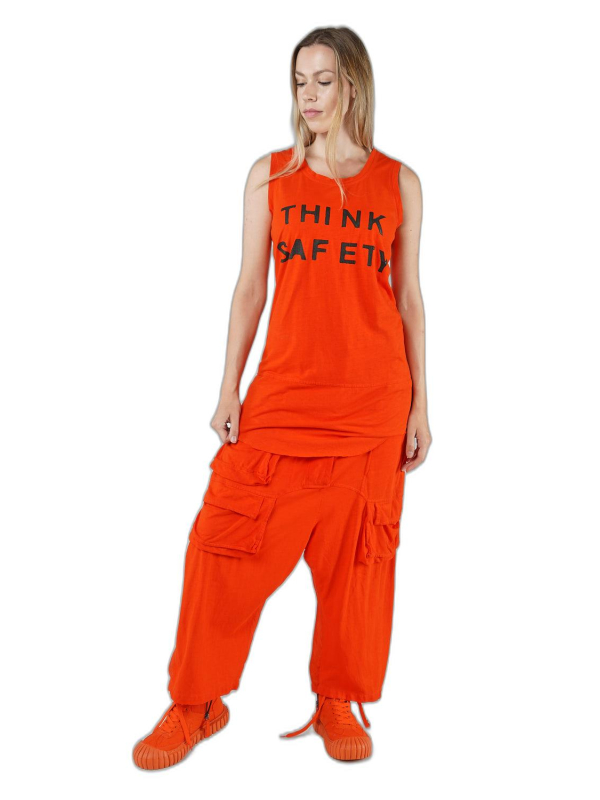 Rundholz DIP - Schmales hemp baumwoll jersey top mit platziertem druck - 1252660809