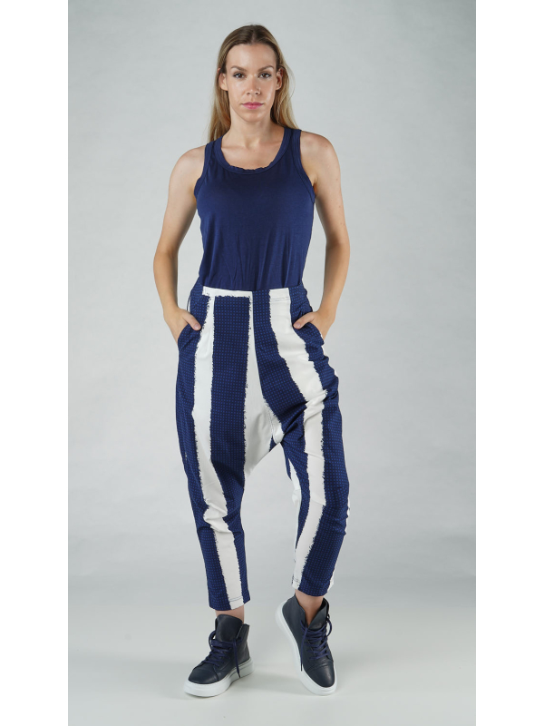 Rundholz Black Label - 7/8 lange baumwolltwill stretch hose mit streifendruck - 1253390111