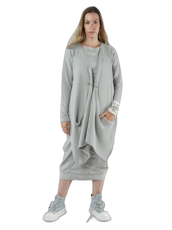 Rundholz Black Label - Kurze leinen strickjacke mit platziertem druck - 1253727108