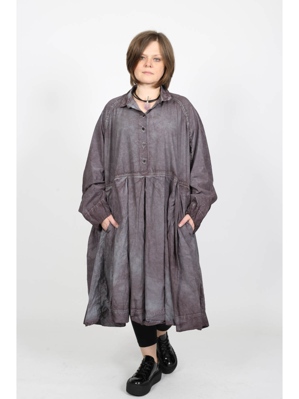 Rundholz DIP - Oversize Baumwollkleid mit Kellerfalten und Hemdkragen - 2252530903 - Stilecht - Bild 7