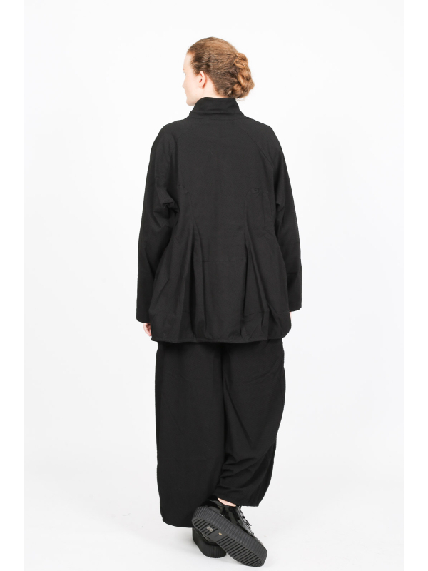 Black label - Elegante schwarze Jacke mit Flockdruck und Reverskragen - 2253391113 - Stilecht - Bild 1