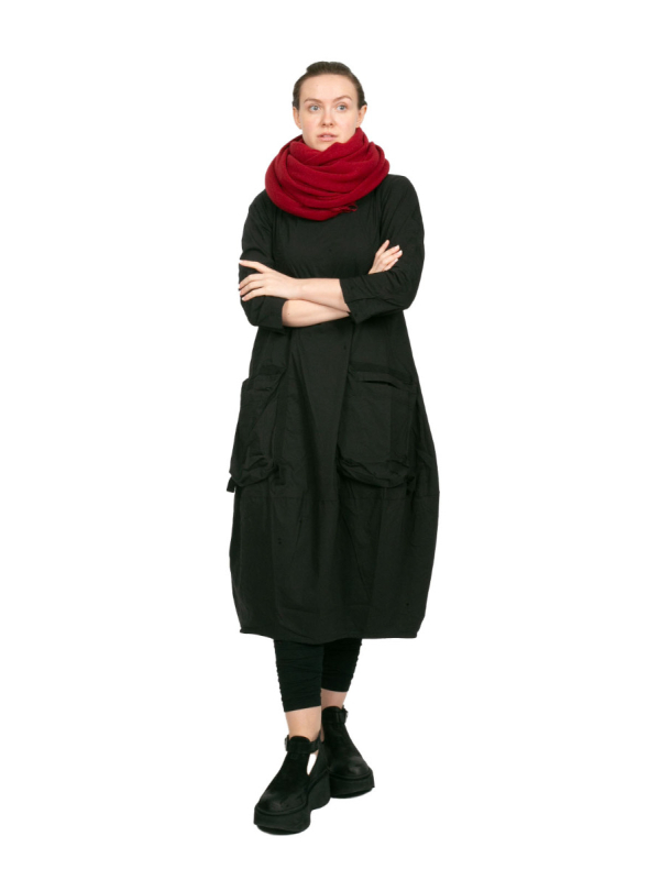 Rundholz Black Label - Stretch dress with 3/4 sleeves and suitcase pockets black - 2243630904