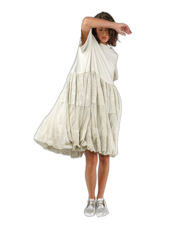 Rundholz - Weites baumwoll stretch mesh kleid - 1251050917