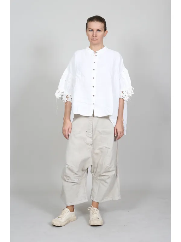 Rundholz DIP - Gerade geschnittene Leinenbluse mit Knöpfen - 1262670402 - Stilecht - Bild 1