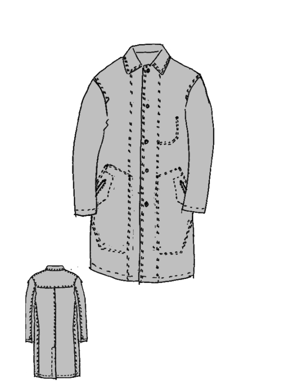 Rundholz - Kastenförmiger Denim Mantel - 1264031211 - Bild 1
