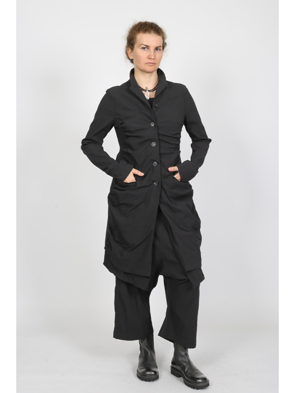 Bois rond - Manteau rond en forme de banane avec fronces - 2251211207