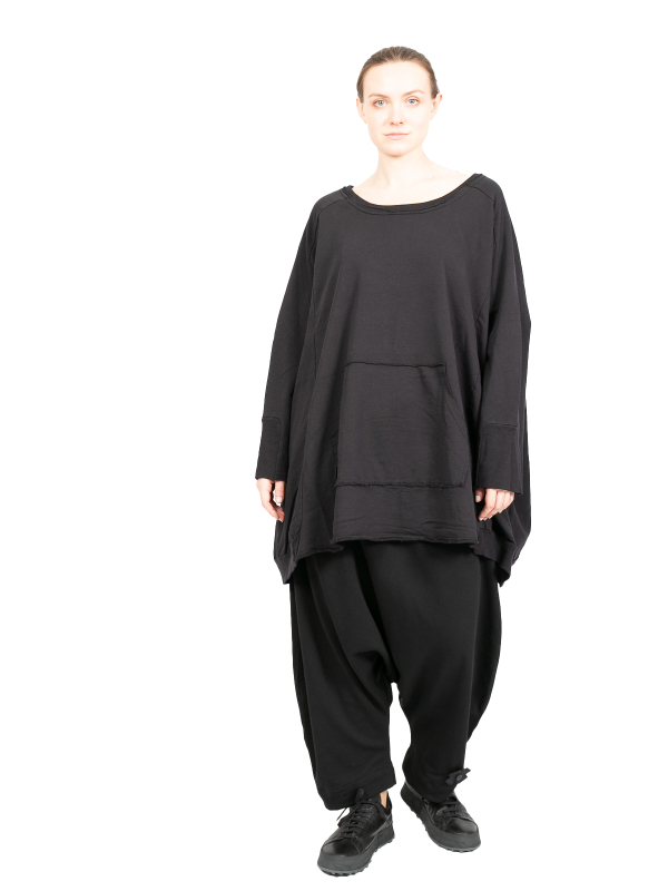Pluslavie (Plü) - weiter longer Pullover - Wide Long Sweat Black