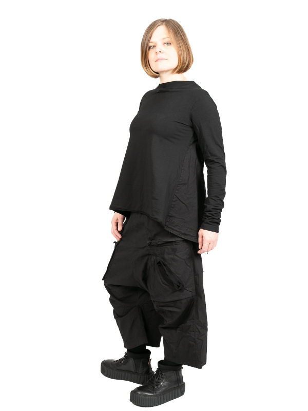 Rundholz - Sweater with large back pockets Cotton Stoff Mix Black - 2241280503