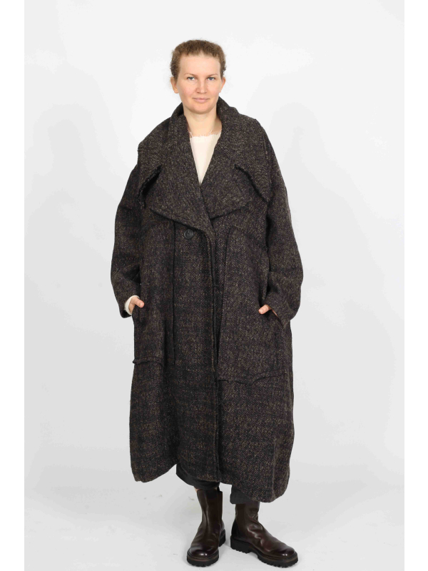 Rundholz - Manteau en laine A-ligne avec col revers - 2251121201 - Stilecht - Image 1