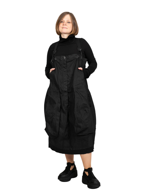 Rundholz DIP - Юбка-баллон с карманами с люверсами Хлопок-стрейч Черный - 2242600307