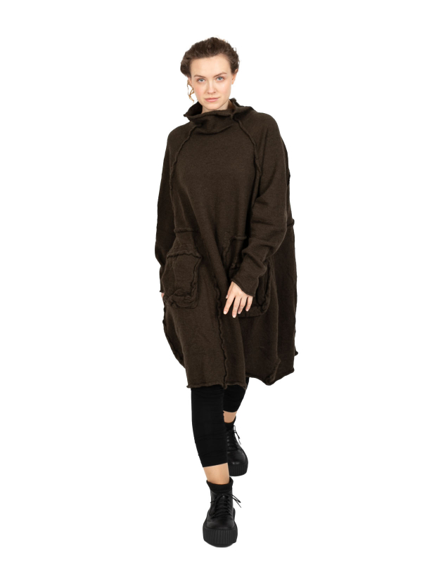 Rundholz Black Label - Robe en tricot avec poches à valise laine bouillie oversize jungle - 2243897309-