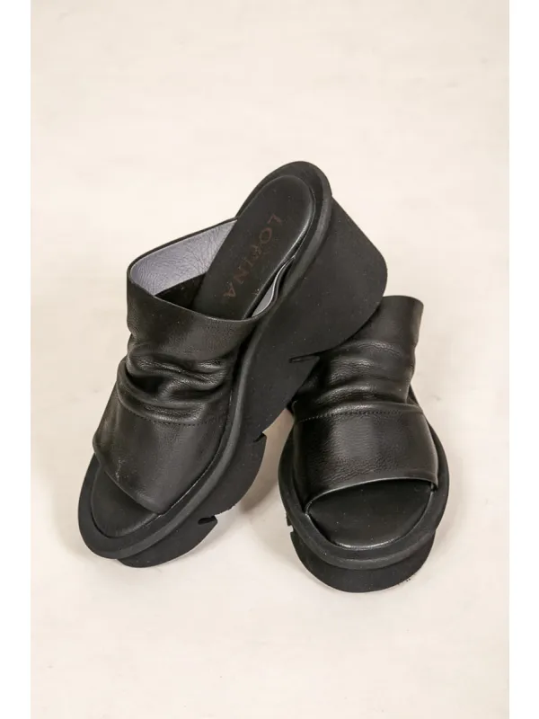 Lofina shoebox - Schwarze chunky plateau-sandalen - 9661 - Stilecht - Bild 1