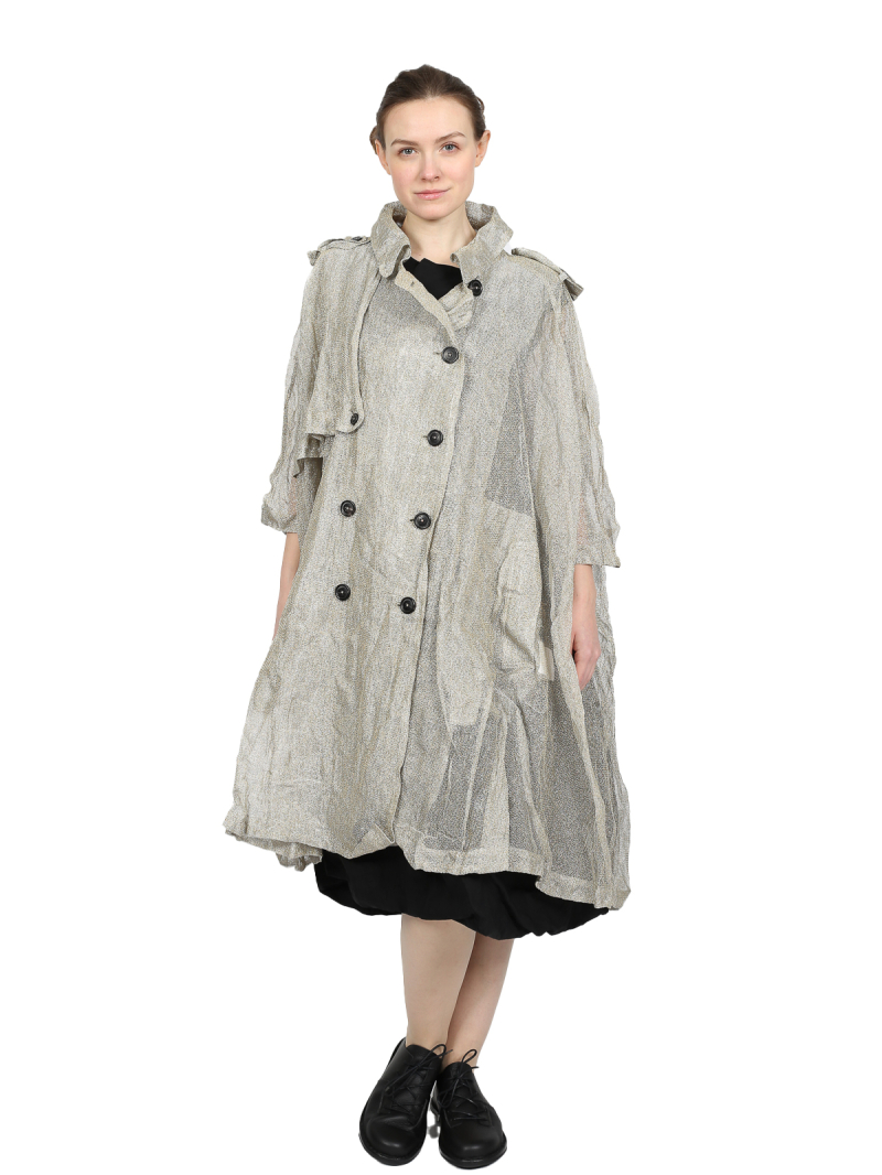 Rundholz - Oversize silber gold mesh mantel - 1251181202