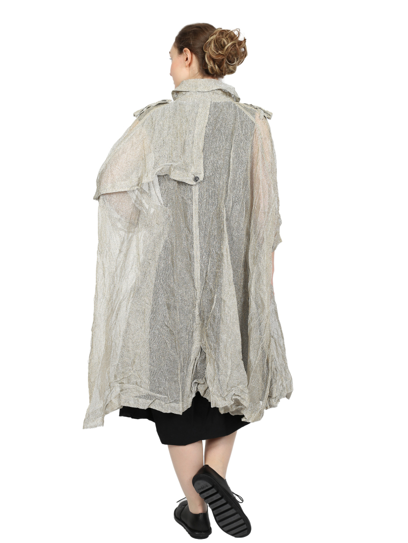 Rundholz - Oversize silber gold mesh mantel - 1251181202