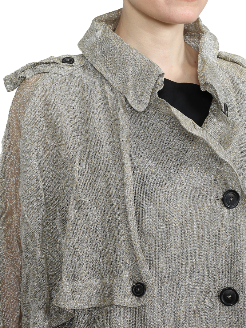 Rundholz - Oversize silber gold mesh mantel - 1251181202