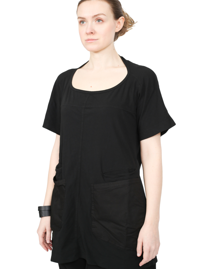 Rundholz DIP - Hüftlanges baumwoll crepe jersey t-shirt - 1252520502