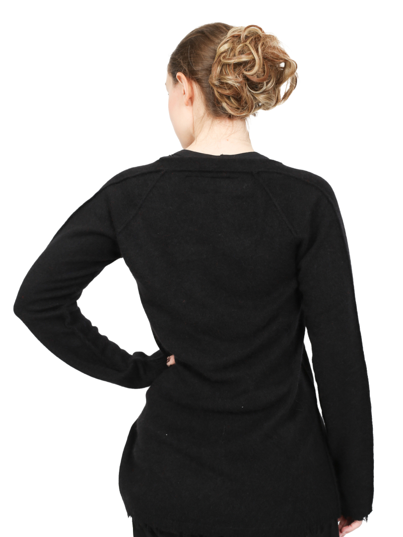 Rundholz DIP - Narrow merino raccoon knit sweater - 1252330701